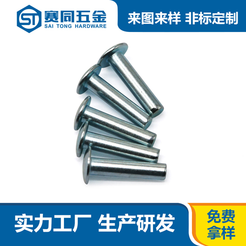 圓頭實心鐵鍍藍(lán)鋅鉚釘