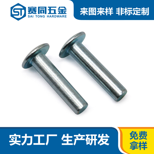 圓頭實心鐵鍍藍(lán)鋅鉚釘